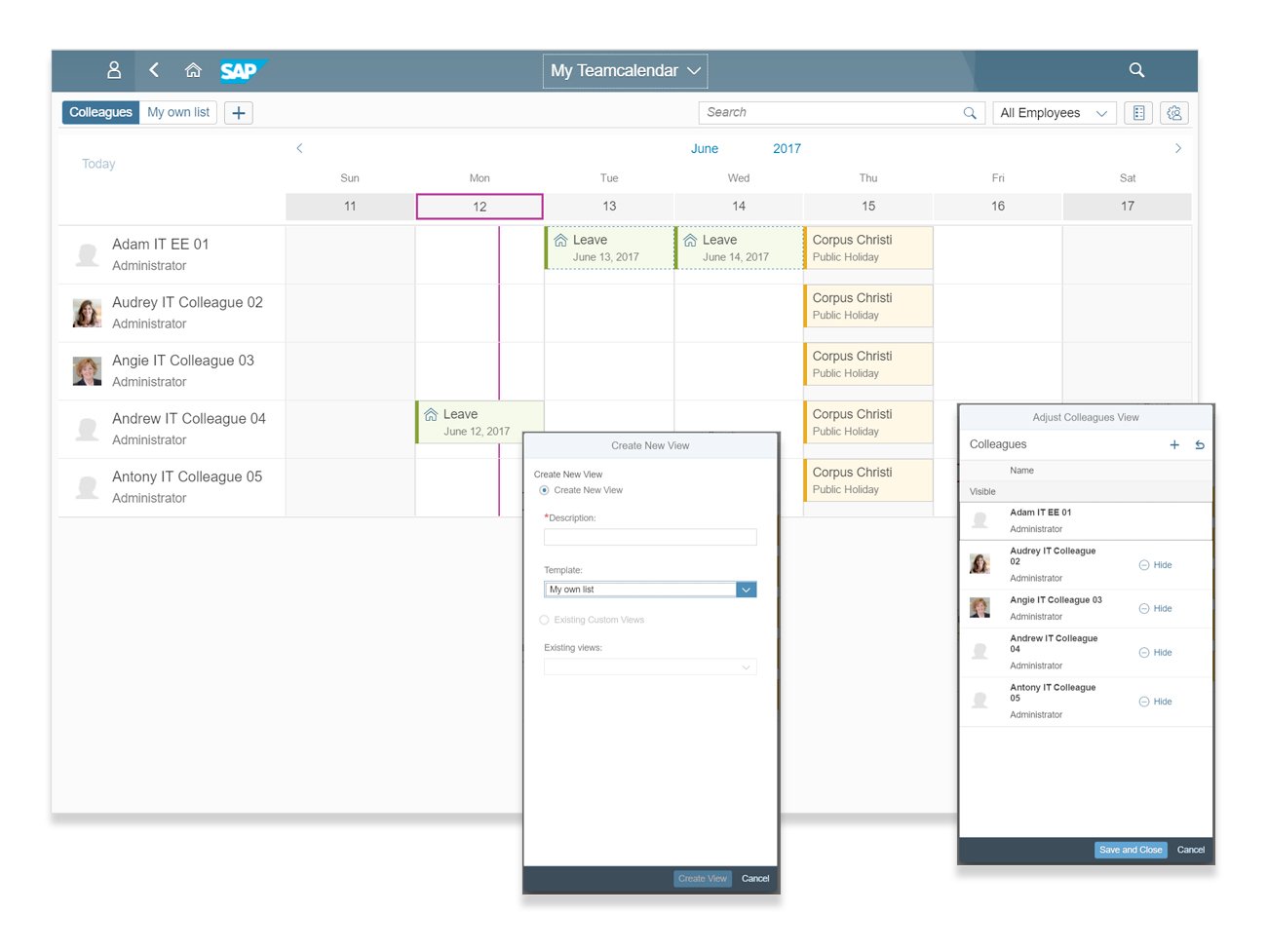 SAP-Fiori-My-Team-Calendar-App-Version-