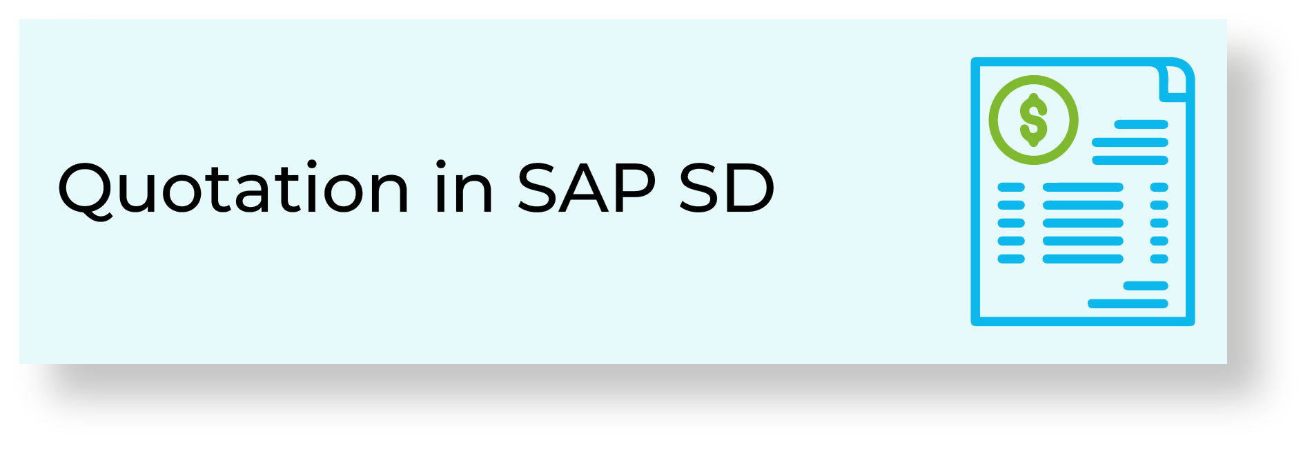 Quotation in SAP SD