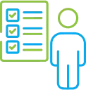 A professional creating a checklist for the ServiceNow HRSD implementation.