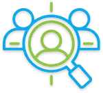 A magnifying glass showcasing in-depth analysis and acquiring requirements specifications for ServiceNow HRSD implementation.