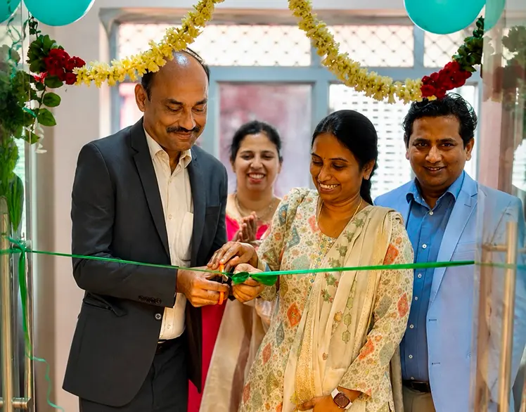 LMTEQ Puducherry ribbon-cutting ceremony during office inauguration.